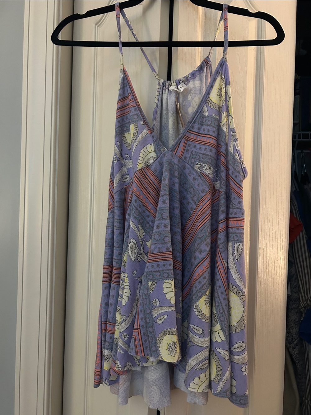 BUCKETLIST Lavender Paisley Spaghetti-Strap Top